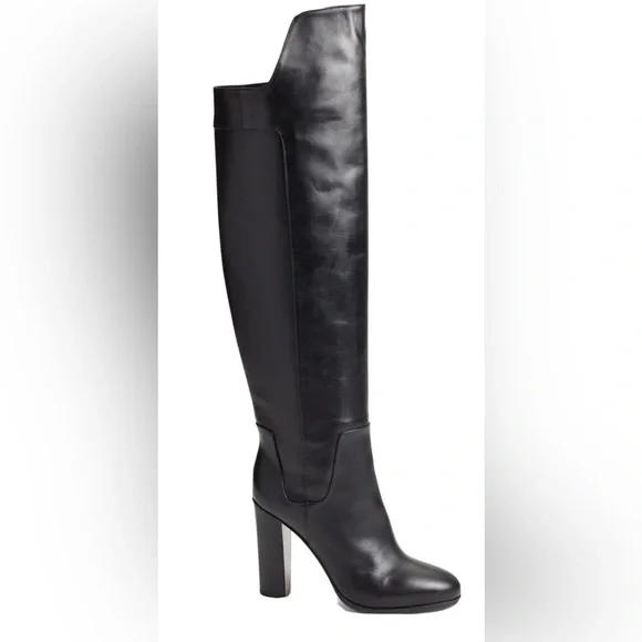 Vince Black Italian Leather Heeled Dempsey Boots - Picture 9 of 13
